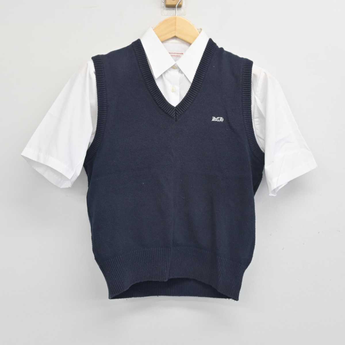 【中古】千葉県 柏中央高等学校 女子制服 2点 (ニットベスト・シャツ) sf056264