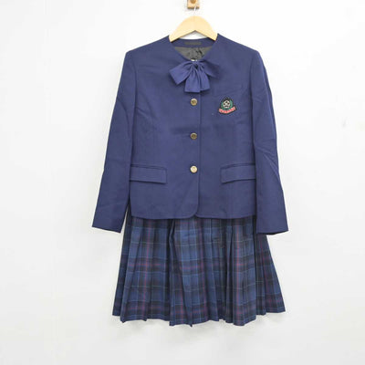 【中古】熊本県 熊本中央高等学校 女子制服 4点 (ブレザー・ニット・スカート) sf056291