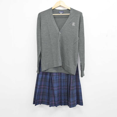 【中古】熊本県 熊本中央高等学校 女子制服 4点 (ブレザー・ニット・スカート) sf056291