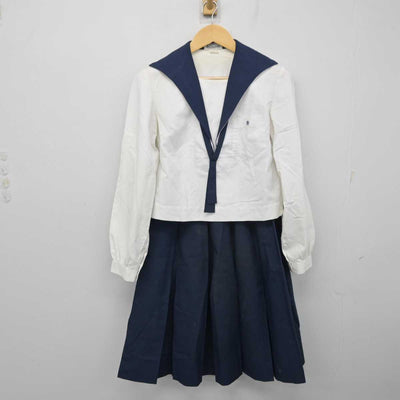 【中古】熊本県 大津高等学校 女子制服 5点 (セーラー服・スカート) sf056299
