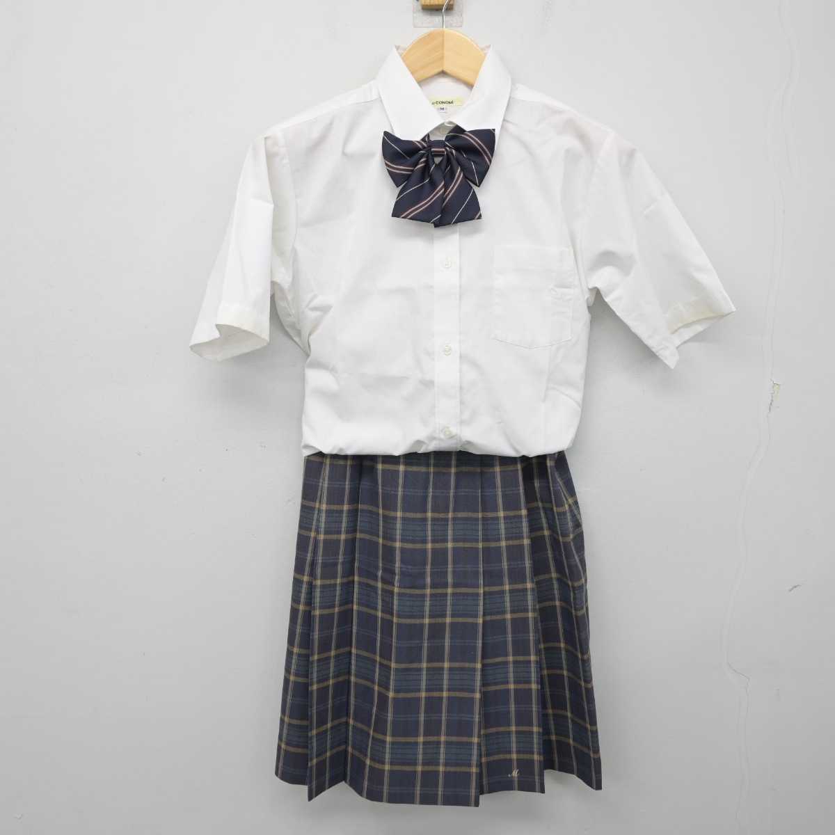 【中古】千葉県 松戸国際高等学校 女子制服 2点 (シャツ・スカート) sf056327