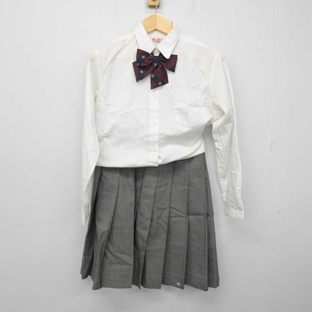 【中古】茨城県 水戸農業高等学校 女子制服 3点 (シャツ・スカート) sf056332