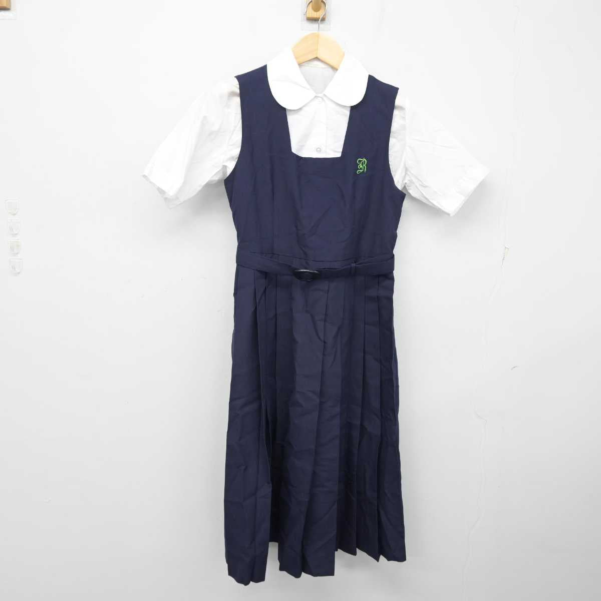 【中古】東京都 六月中学校 女子制服 2点 (シャツ・ジャンパースカート) sf056345