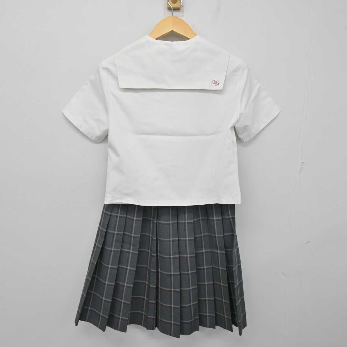 【中古】福岡県 明光学園中学校・高等学校 女子制服 4点 (シャツ・スカート) sf056347