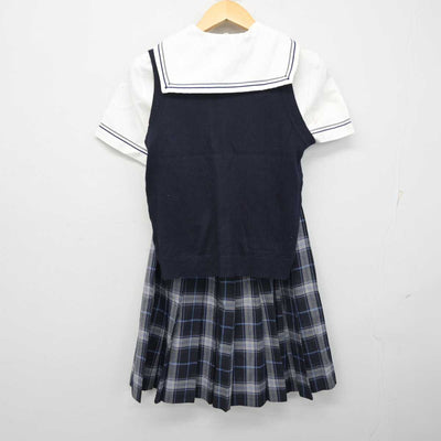 【中古】埼玉県 大宮開成中学・高等学校 中高一貫部 女子制服 3点 (ニットベスト・セーラー服・スカート) sf056363