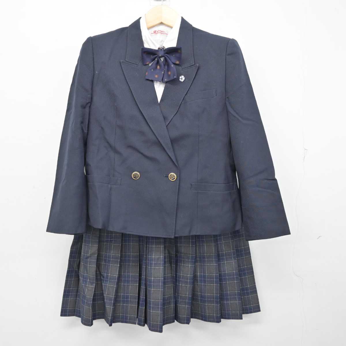 【中古】山形県 上山明新館高等学校 女子制服 4点 (ブレザー・シャツ・スカート) sf056399