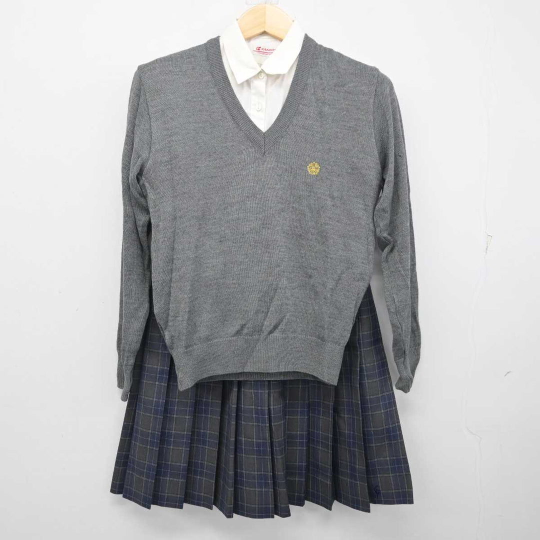 中古】山形県 上山明新館高等学校 女子制服 3点 (ニット・シャツ・スカート) sf056402 | 中古制服通販パレイド