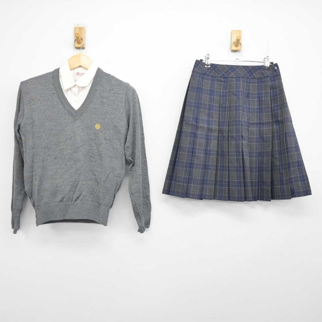 中古】山形県 上山明新館高等学校 女子制服 3点 (ニット・シャツ・スカート) sf056402 | 中古制服通販パレイド