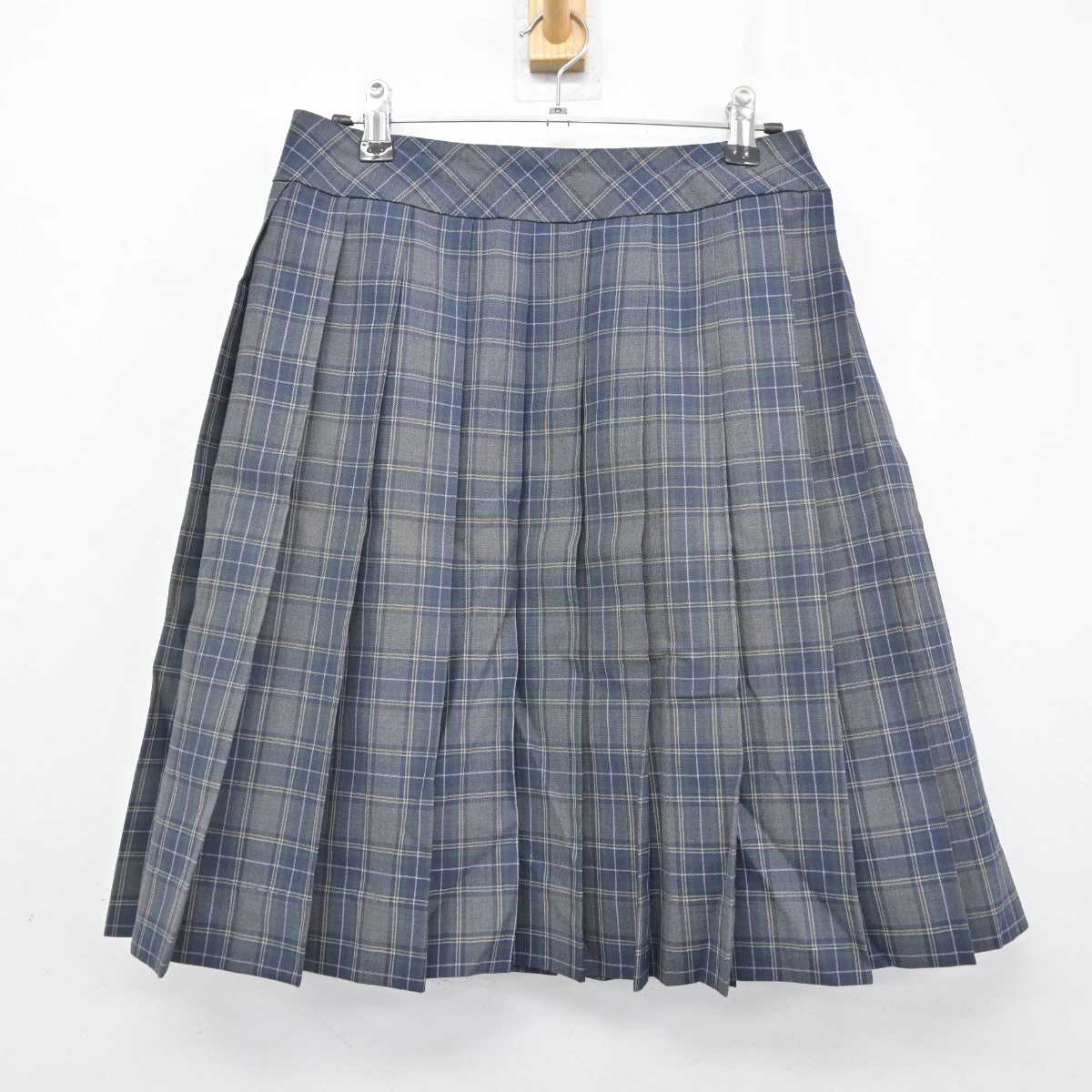 【中古】山形県 上山明新館高等学校 女子制服 4点 (ニットベスト・シャツ・スカート) sf056404