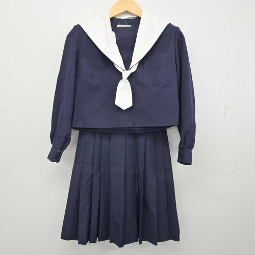 中古】茨城県 坂本中学校 女子制服 3点 (セーラー服・スカート 