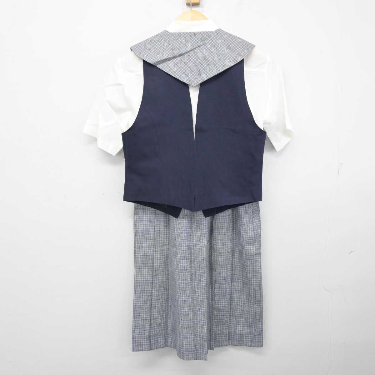 【中古】山梨県 吉田高等学校 女子制服 3点 (ベスト・シャツ・スカート) sf056436