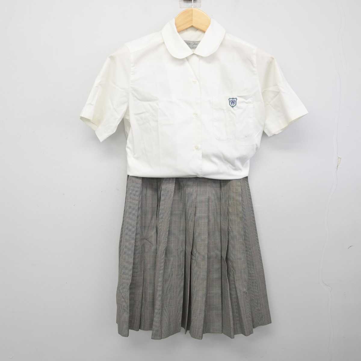 【中古】福岡県 西南学院高等学校 女子制服 2点 (シャツ・スカート) sf056443