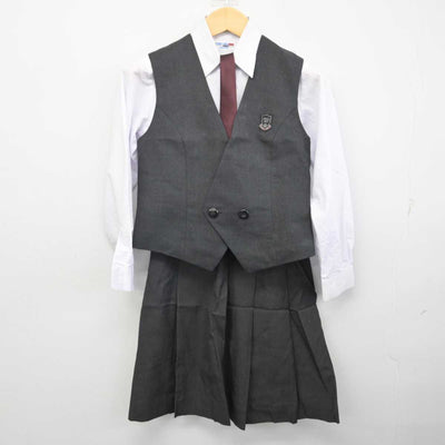 【中古】埼玉県 星野高等学校 女子制服 5点 (ブレザー・ベスト・シャツ・スカート) sf056450