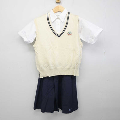 【中古】新潟県 六日町高等学校 女子制服 3点 (ニットベスト・シャツ・スカート) sf056456