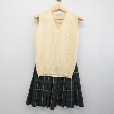 【中古】埼玉県 西武学園文理中学校・高等学校 女子制服 2点 (ニットベスト・スカート) sf056503