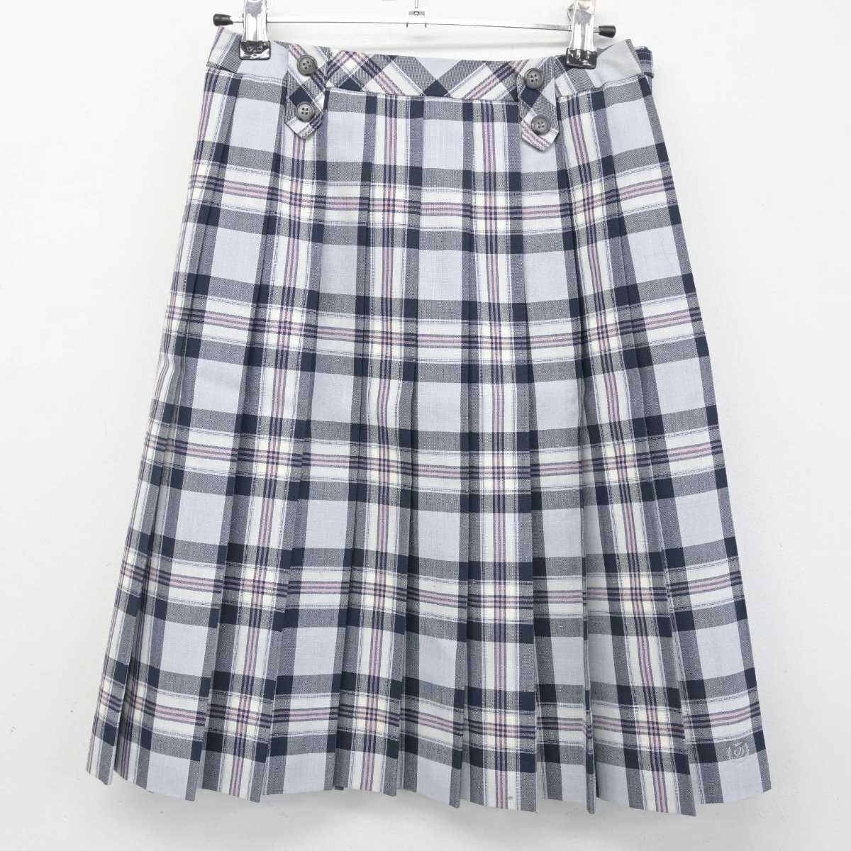 【中古】愛知県 同朋高等学校 女子制服 3点 (ニットベスト・シャツ・スカート) sf056514