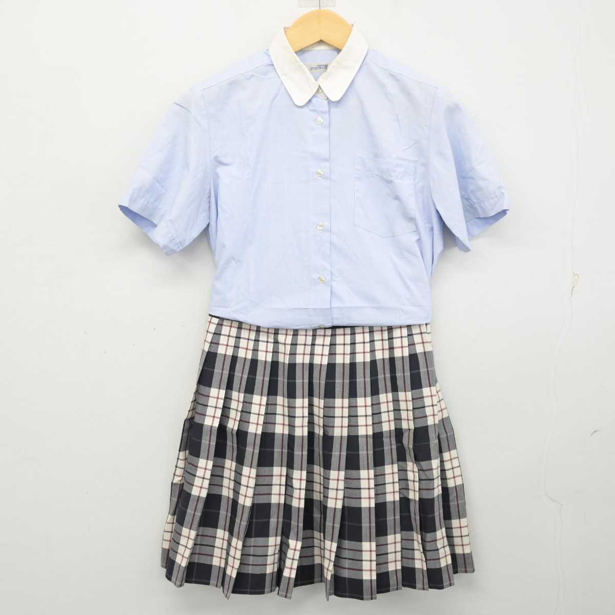 【中古】東京都 豊島学院高等学校 女子制服 3点 (ニットベスト・シャツ・スカート) sf056518