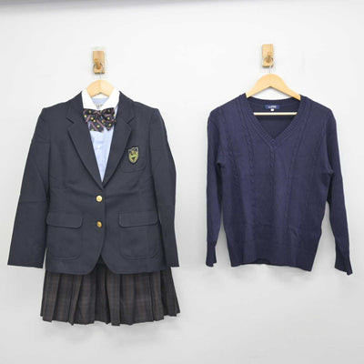 【中古】東京都 豊島学院高等学校 女子制服 5点 (ブレザー・ニット・シャツ・スカート) sf056519