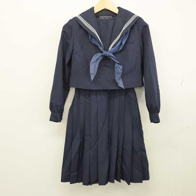 【中古】福岡県 柏原中学校 女子制服 3点 (セーラー服・ジャンパースカート) sf056534