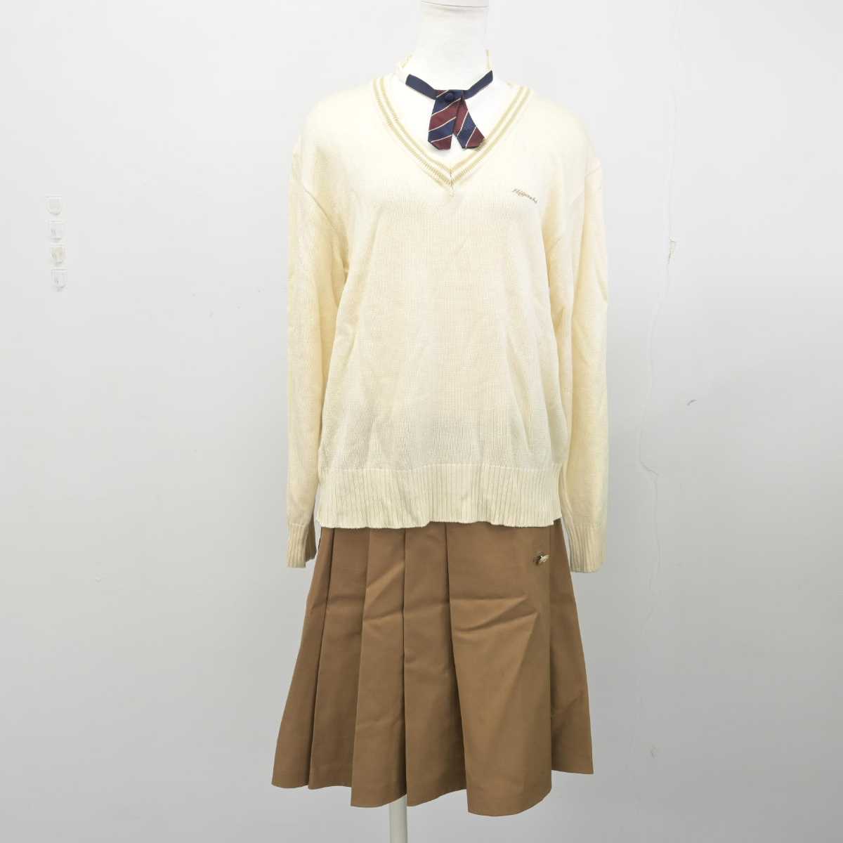 【中古】福岡県 福島東高等学校 女子制服 5点 (ブレザー・ニット・スカート) sf056542