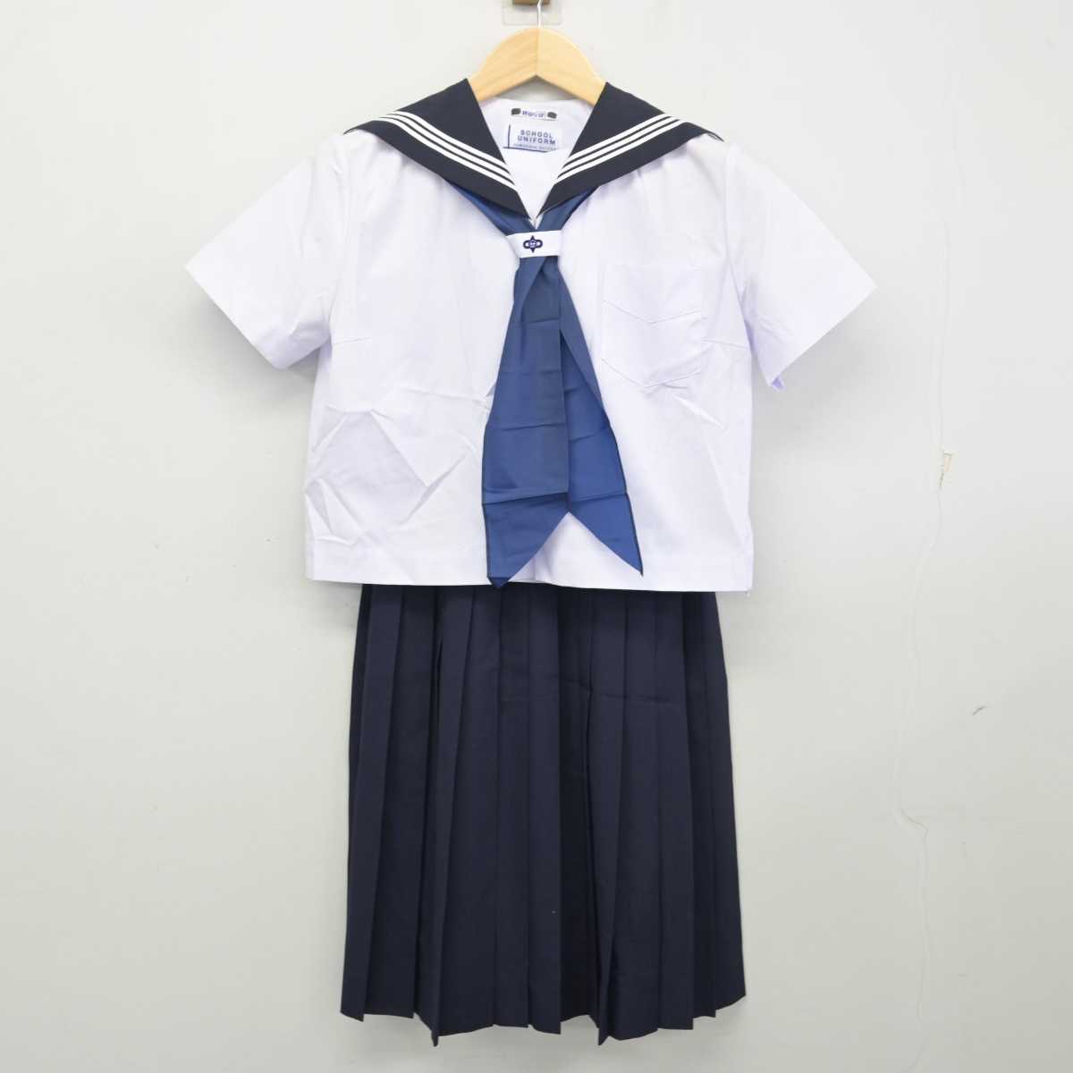 【中古】兵庫県 安室中学校 女子制服 3点 (セーラー服・スカート) sf056547