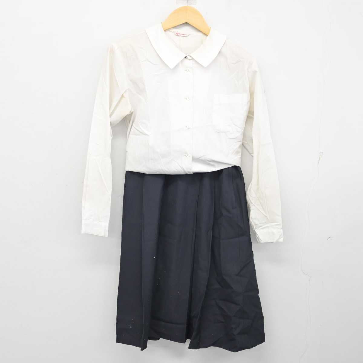 【中古】福岡県 糸島高等学校 女子制服 3点 (ニットベスト・シャツ・スカート) sf056552