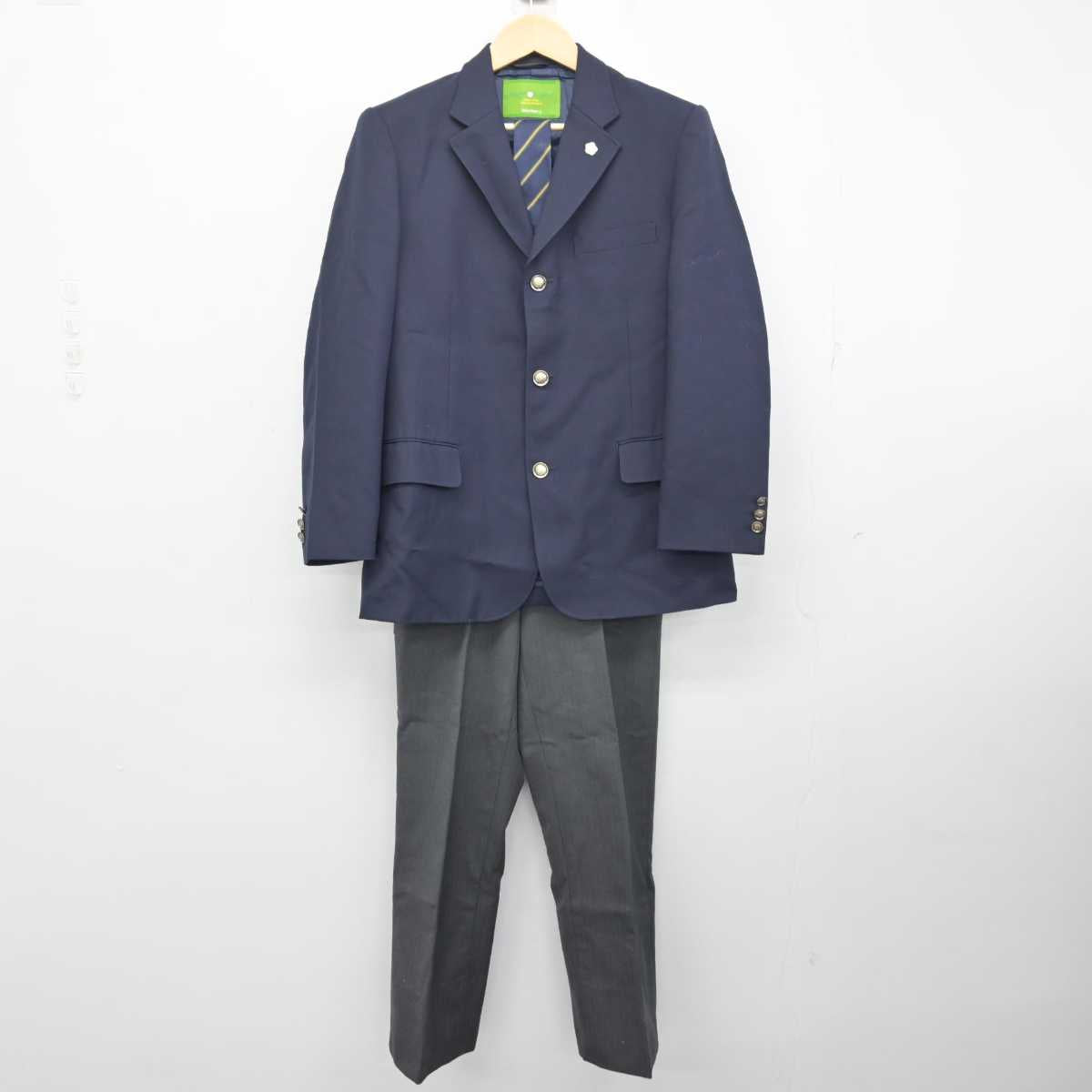 【中古】福岡県 筑陽学園高等学校 男子制服 4点 (ブレザー・ズボン) sf056574