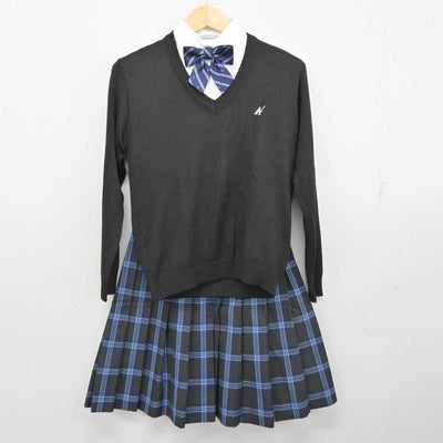 【中古】青森県 八戸工業大学第二高等学校 女子制服 5点 (ニット・シャツ・スカート) sf056583