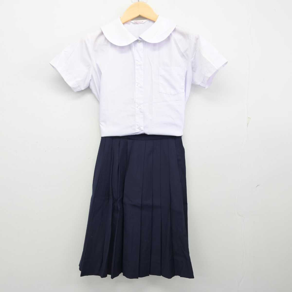 【中古】滋賀県 滋賀大学教育学部附属中学校 女子制服 2点 (シャツ・スカート) sf056587