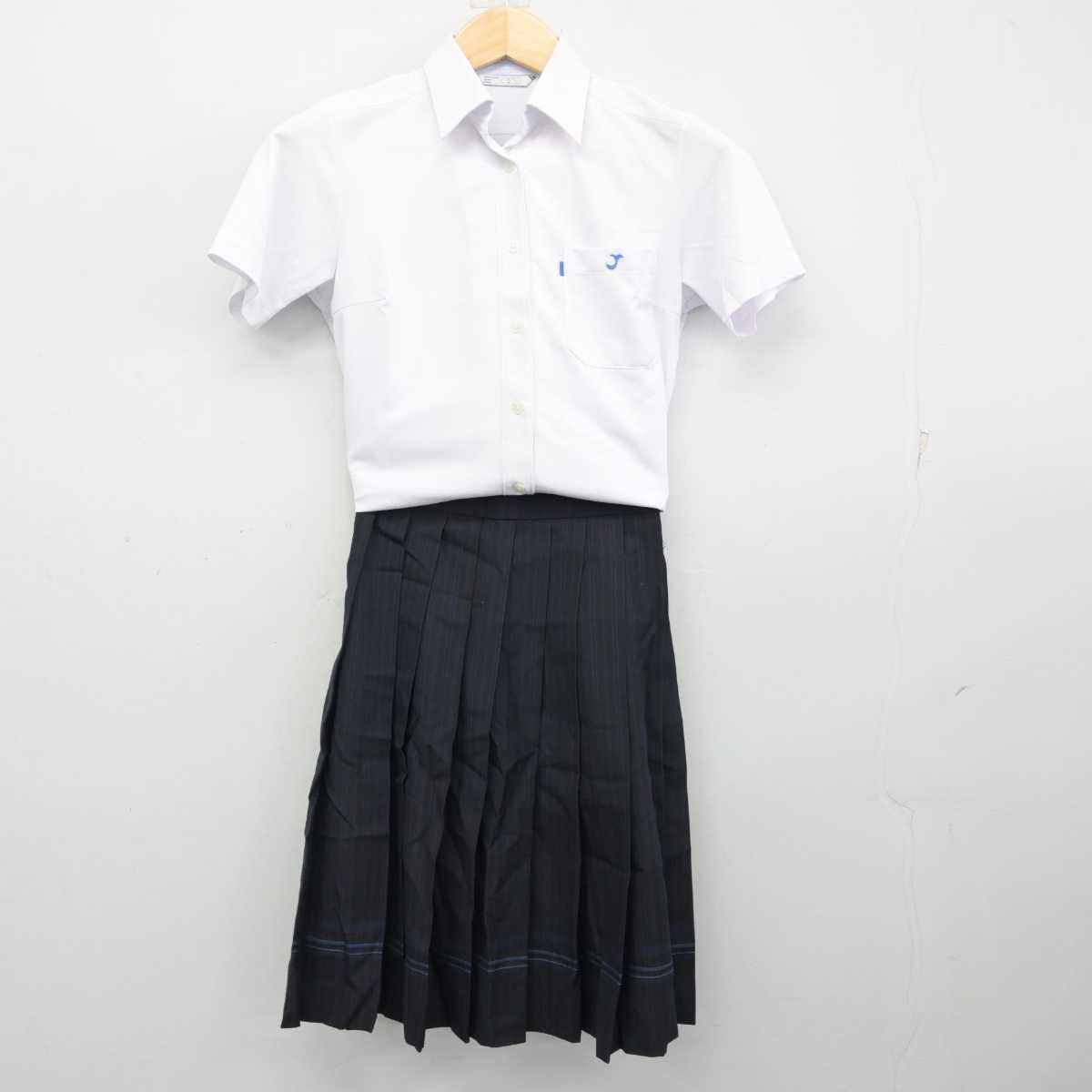 【中古】愛知県 新城有教館高等学校 女子制服 3点 (シャツ・スカート) sf056595