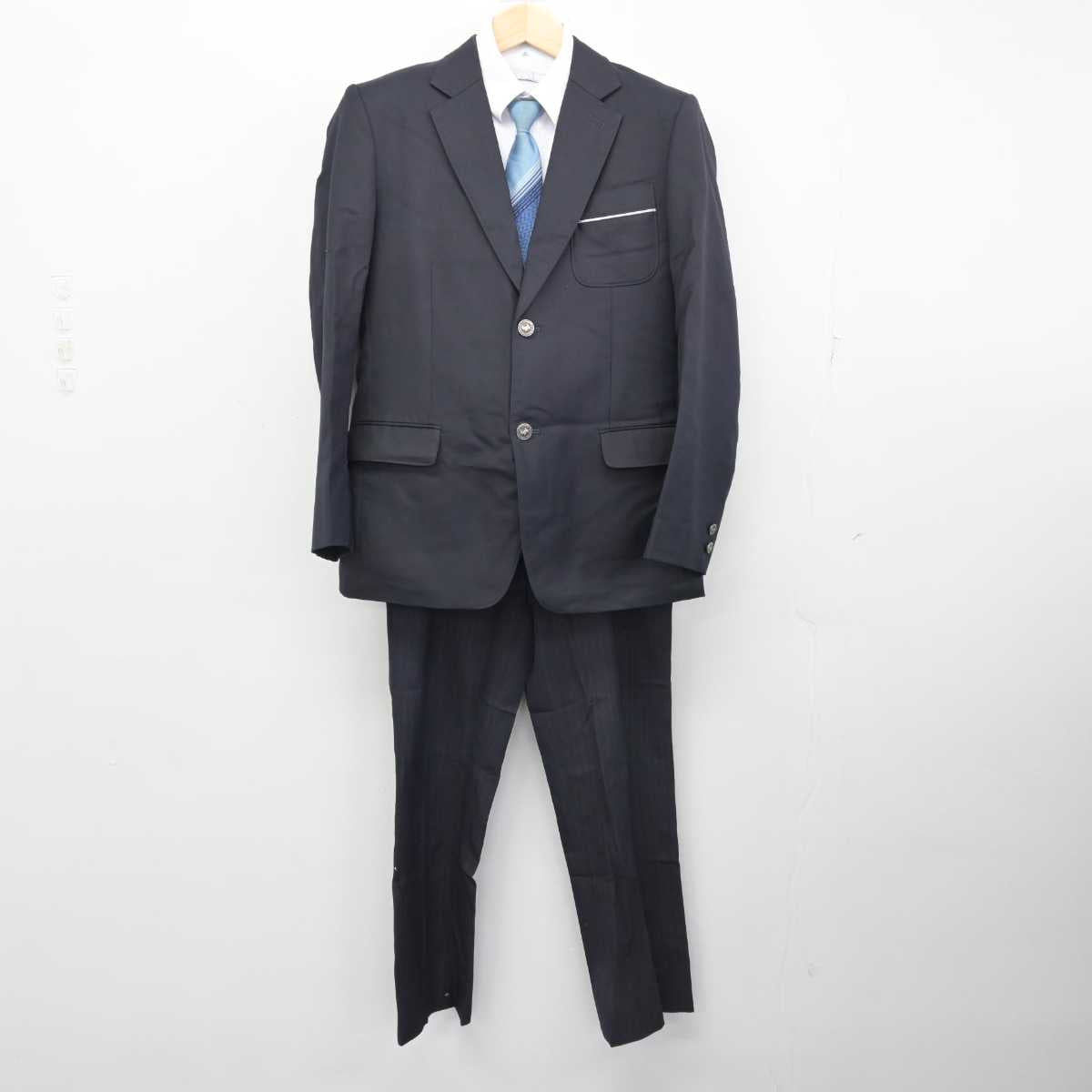 【中古】愛知県 新城有教館高等学校 男子制服 3点 (ブレザー・シャツ・ズボン) sf056599