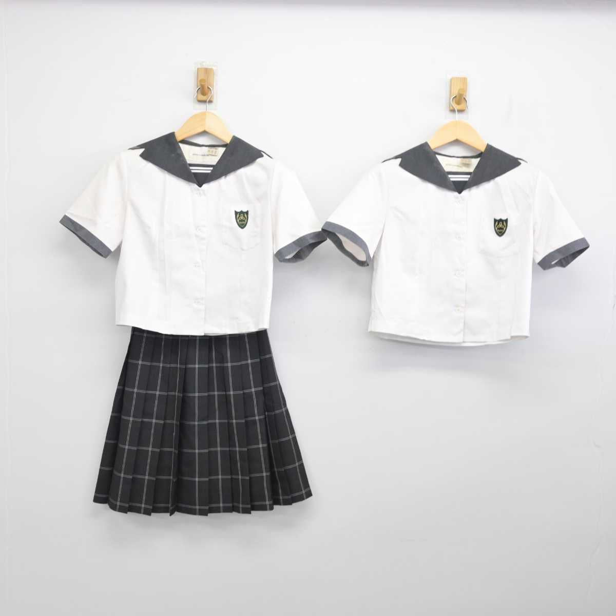 【中古】岡山県 山陽学園高等学校 女子制服 3点 (セーラー服・セーラー服・スカート) sf056614