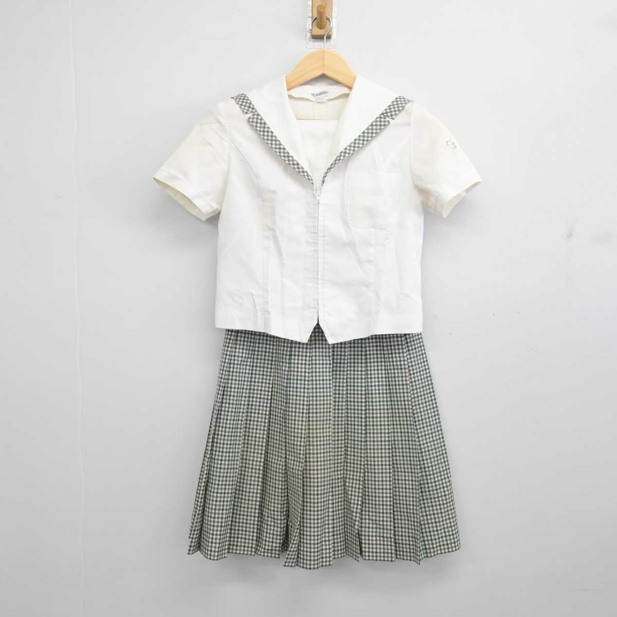 【中古】福島県 須賀川桐陽高等学校 女子制服 3点 (セーラー服・ニット・スカート) sf056617