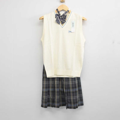 【中古】東京都 拓殖大学第一高等学校 女子制服 3点 (ニットベスト・スカート) sf056624