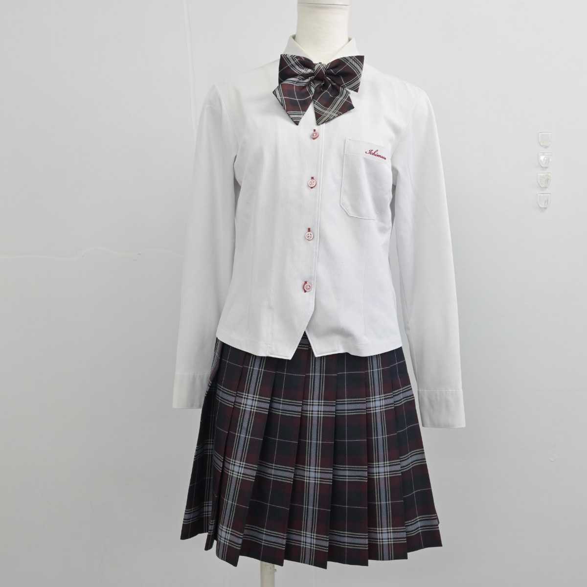 【中古】愛知県 名古屋経済大学市邨高等学校 女子制服 4点 (ブレザー・シャツ・スカート) sf056626