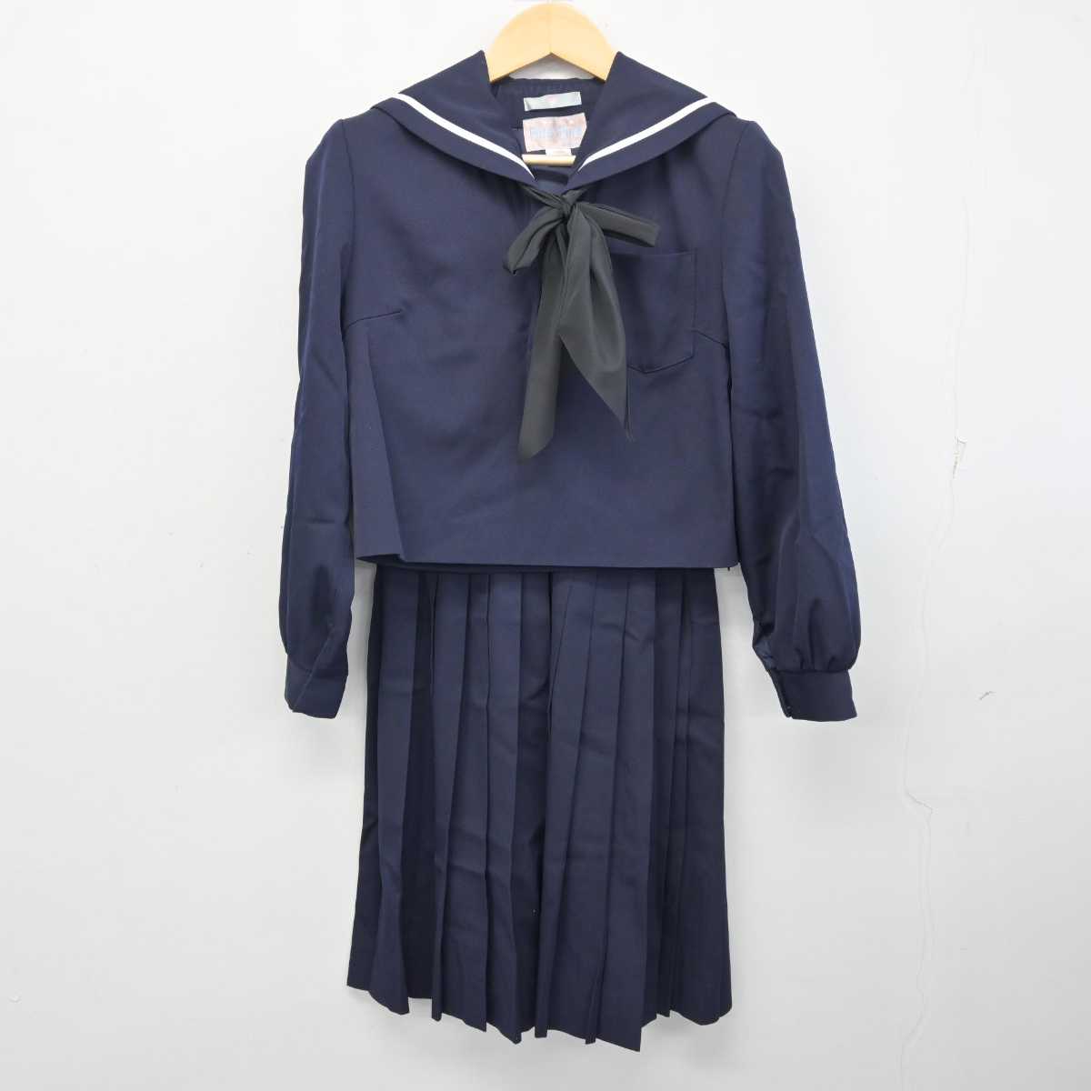 【中古】愛知県 岡崎商業高等学校 女子制服 4点 (ニット・セーラー服・スカート) sf056634