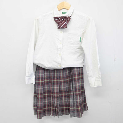 【中古】千葉県 植草学園大学附属高等学校 女子制服 4点 (ブレザー・シャツ・スカート) sf056644