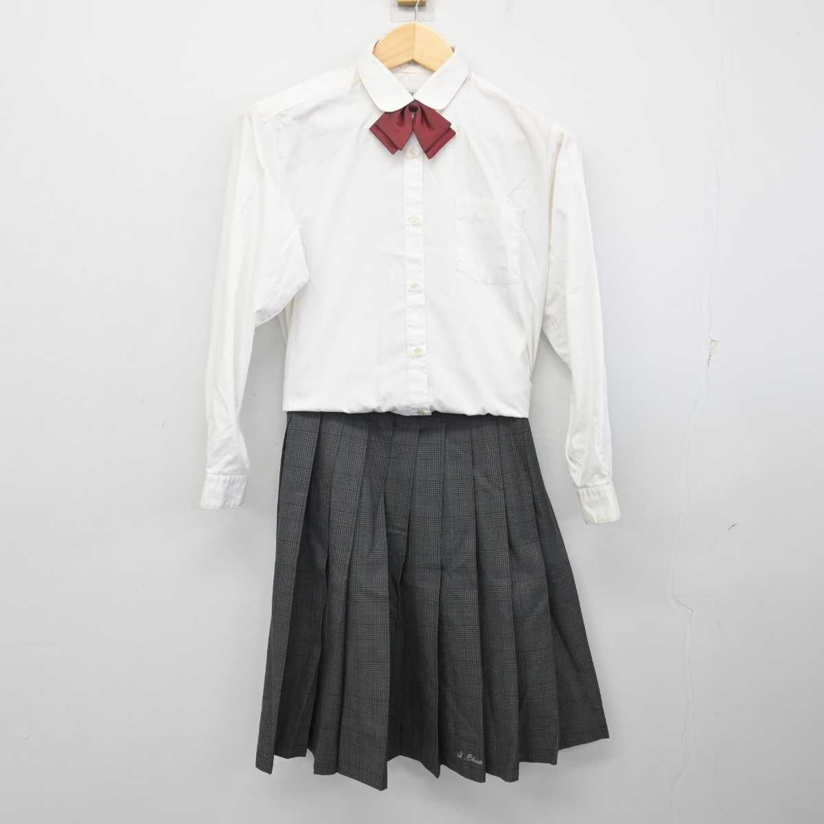 【中古】新潟県 新発田中央高等学校 女子制服 4点 (ブレザー・シャツ・スカート) sf056657