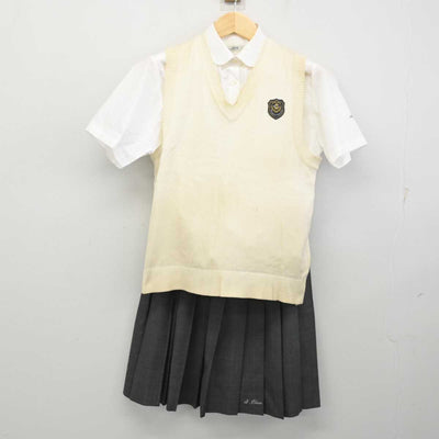 【中古】新潟県 新発田中央高等学校 女子制服 3点 (ニットベスト・シャツ・スカート) sf056659