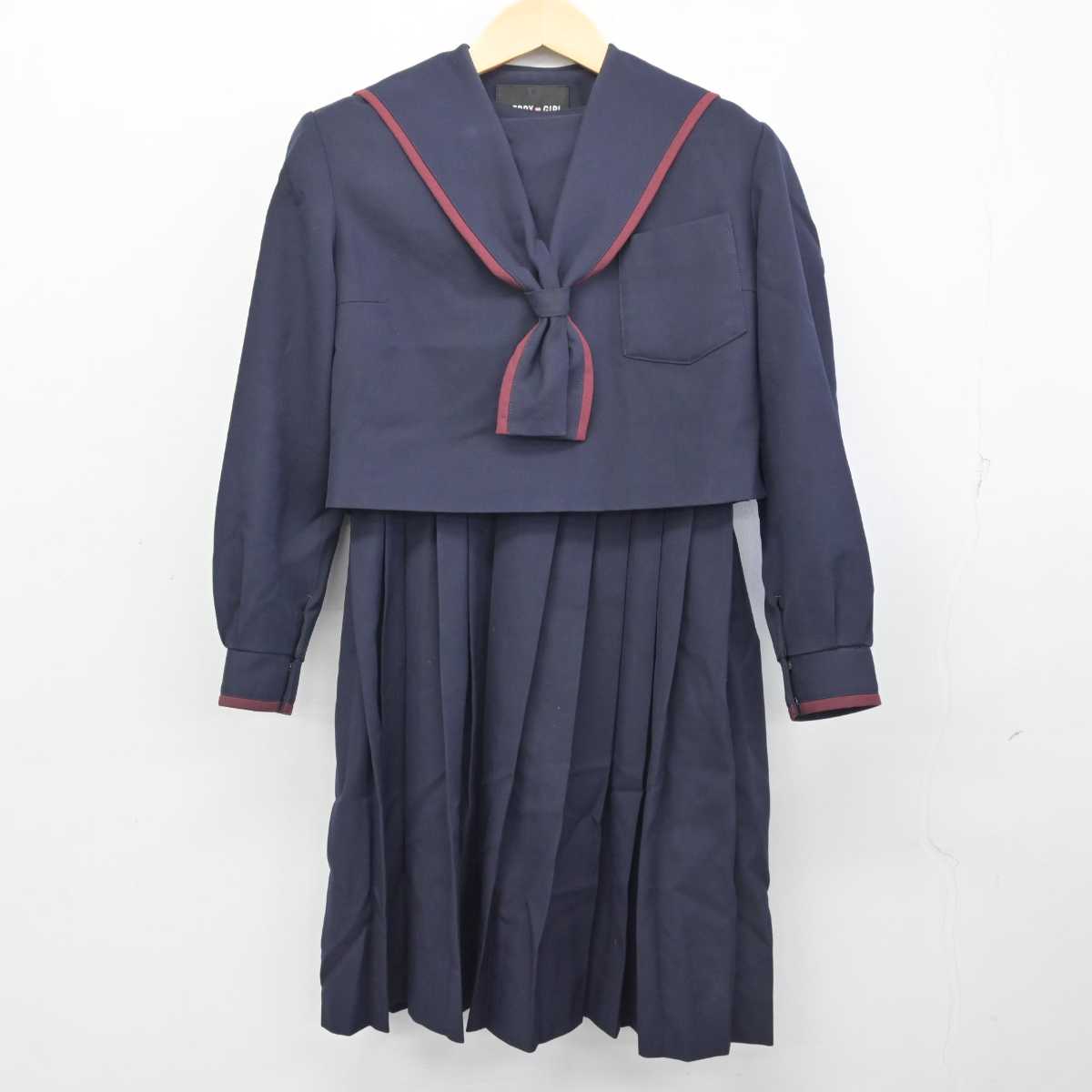 【中古】熊本県 京陵中学校 女子制服 2点 (セーラー服・ジャンパースカート) sf056666