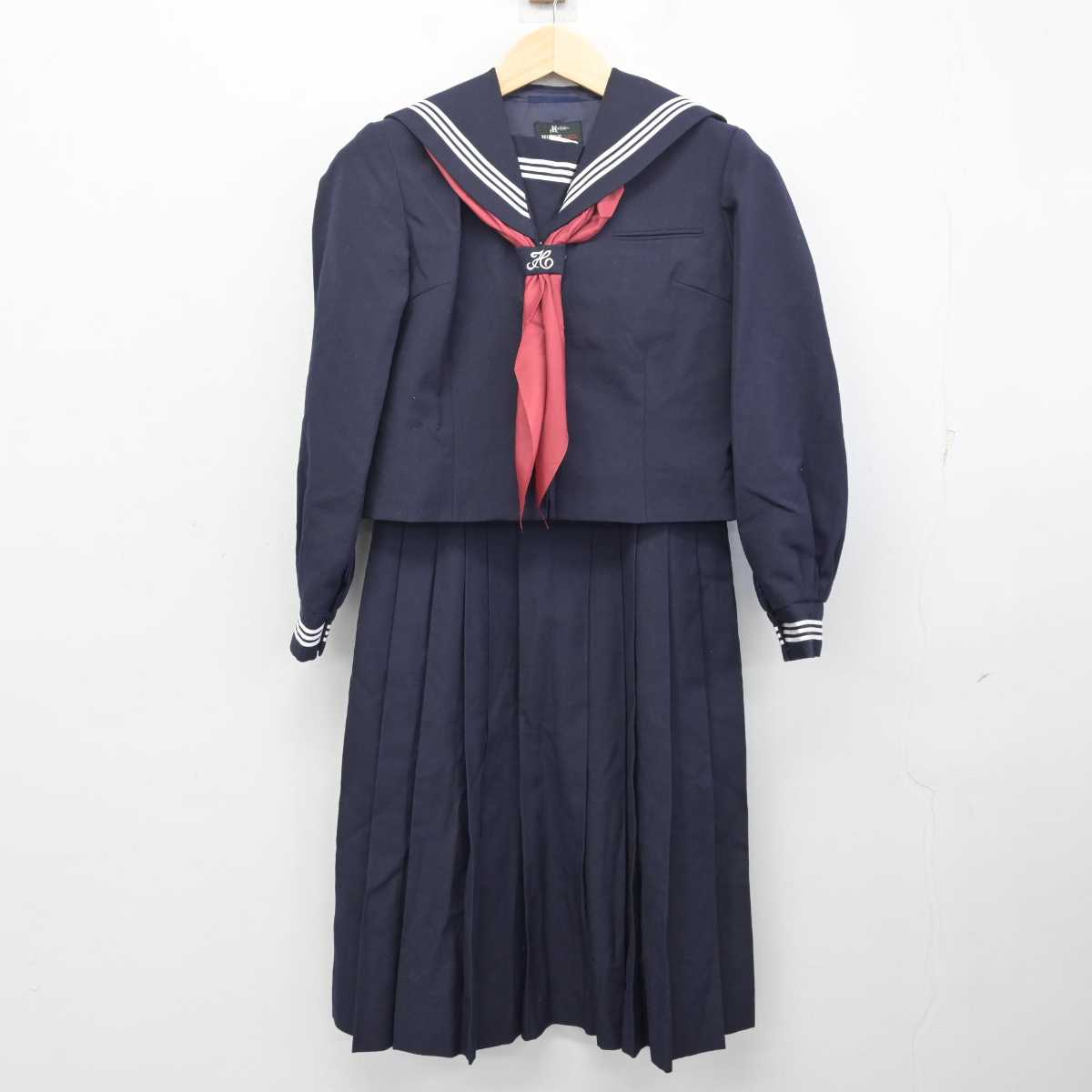 【中古】東京都 向陽中学校 女子制服 3点 (セーラー服・ジャンパースカート) sf056675