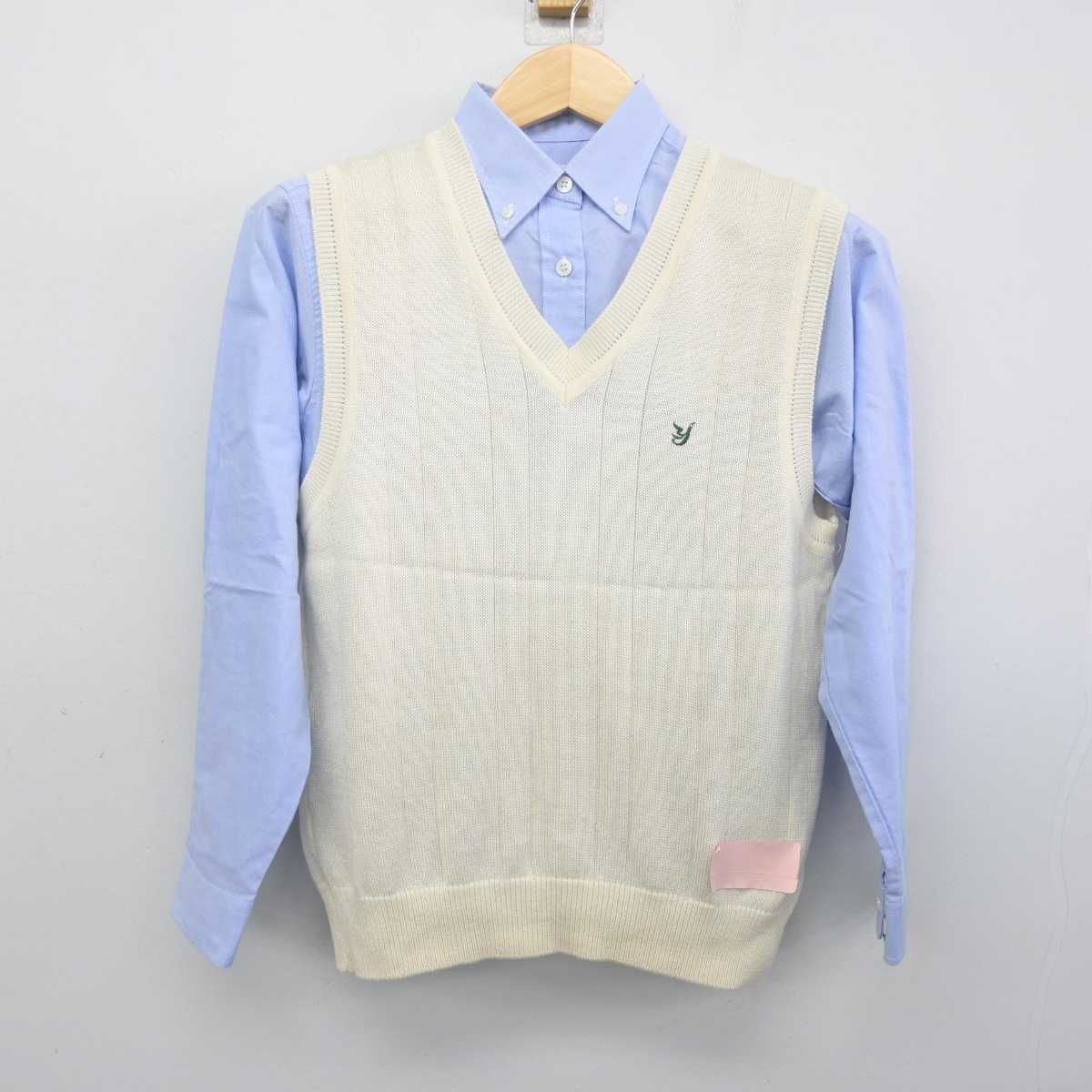 【中古】神奈川県 横浜創英中学・高等学校 女子制服 2点 (ニットベスト・シャツ) sf056679