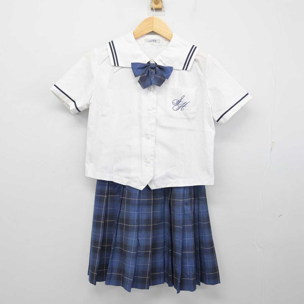 【中古】埼玉県 栄東中学・高等学校 女子制服 4点 (セーラー服・スカート) sf056692