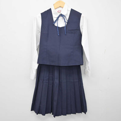 【中古】北海道 東陵中学校 女子制服 5点 (ブレザー・ベスト・シャツ・スカート) sf056710