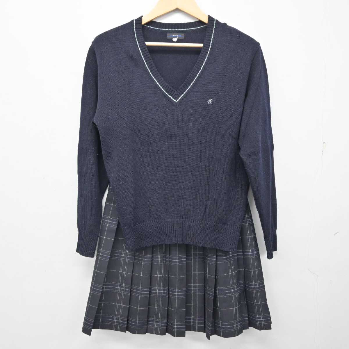 【中古】東京都 竹台高等学校 女子制服 4点 (ブレザー・ニット・スカート) sf056715