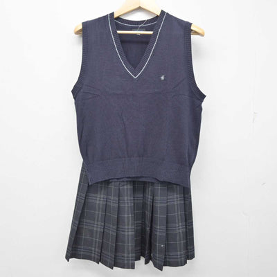 【中古】東京都 竹台高等学校 女子制服 2点 (ニットベスト・スカート) sf056716