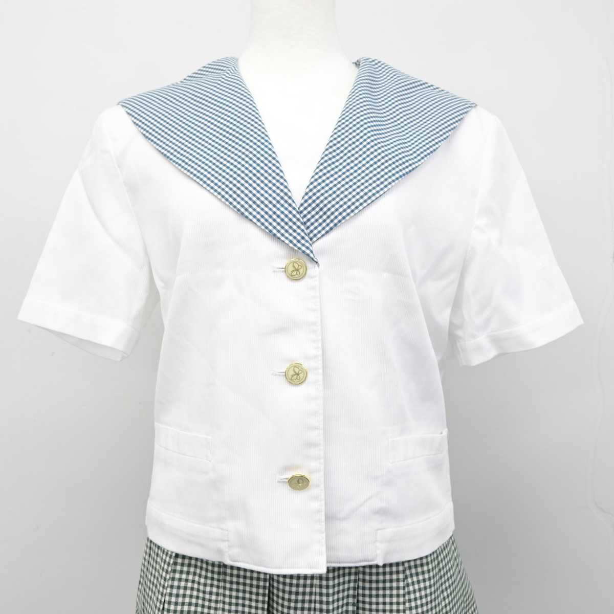 【中古】岡山県 就実高等学校 女子制服 3点 (セーラー服・スカート) sf056736