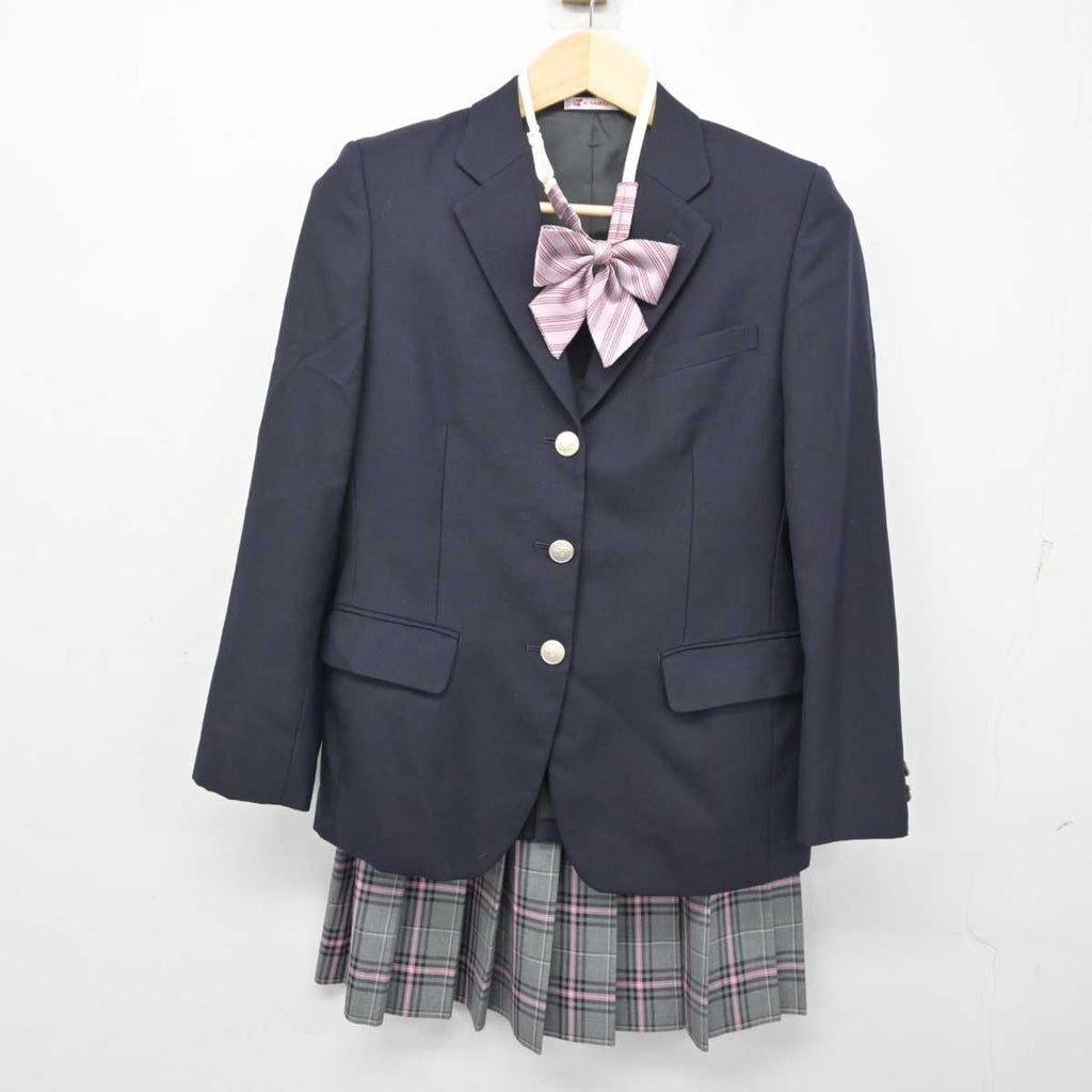 中古】 クラーク記念国際高等学校 女子制服 4点 (ブレザー・スカート