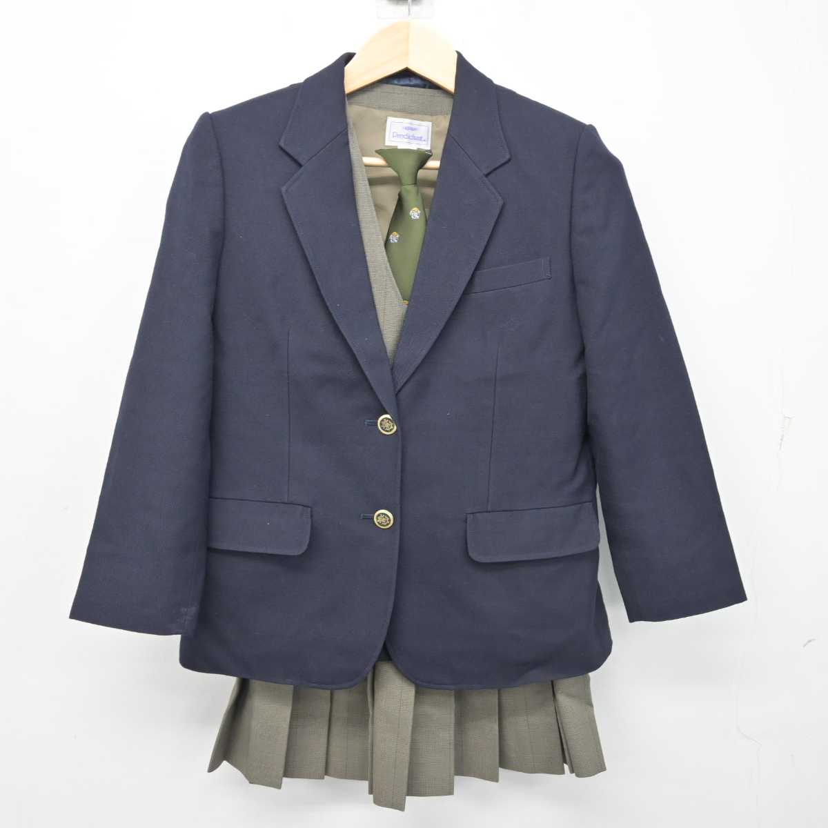 【中古】 学校名不明 女子制服 5点 (ブレザー・ベスト・スカート) sf056762