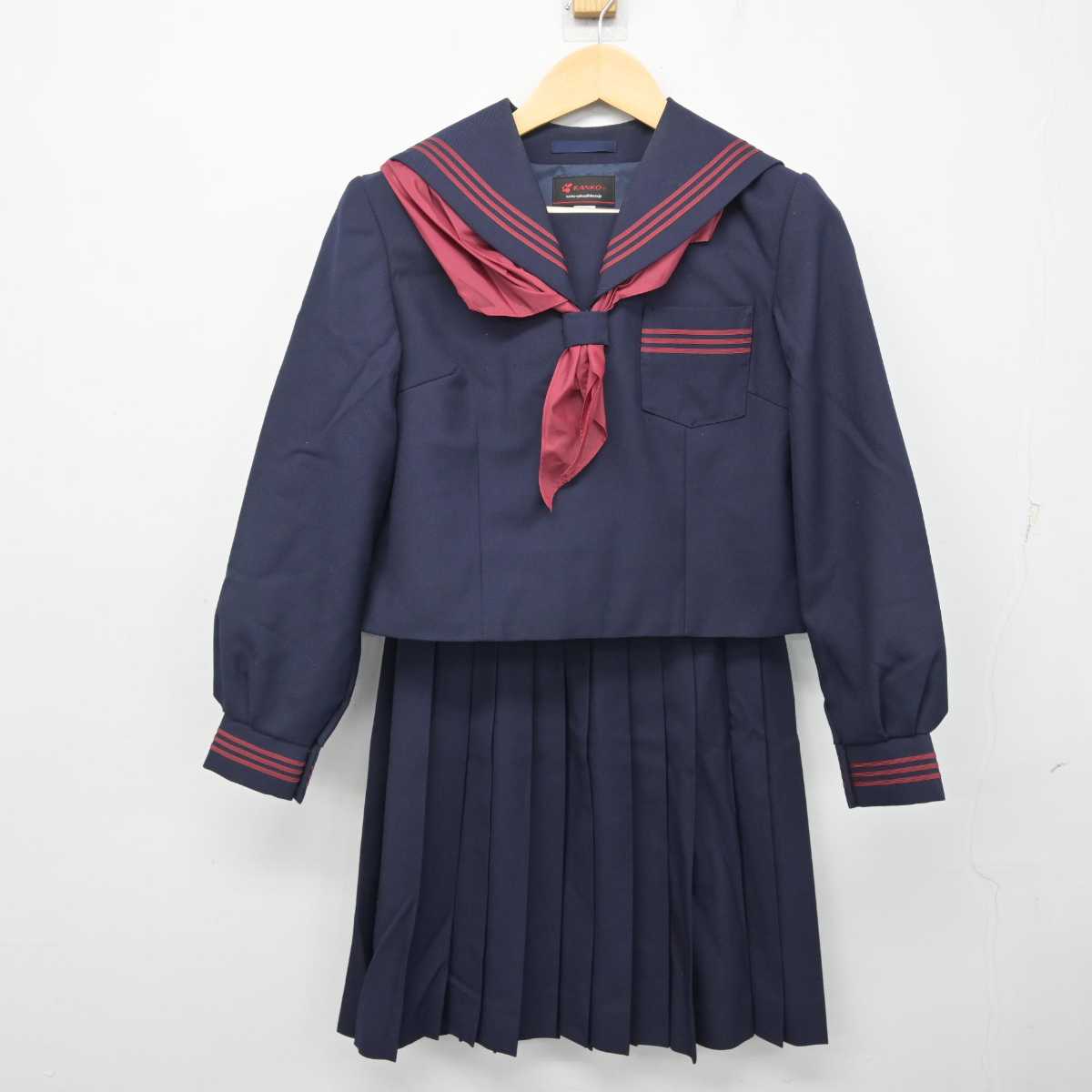 【中古】神奈川県 南足柄中学校 女子制服 3点 (セーラー服・スカート) sf056771